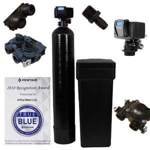 Roll over image to zoom in Fleck 5600sxt Metered On-demand 48,000 Grain Water Softener with brine tank, bypass and 1" adapters