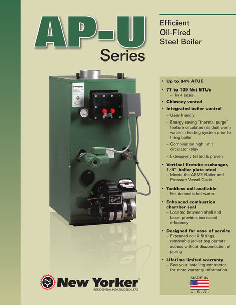 NEW YORKER AP-U SERIES STEEL OIL HEAT BOILER