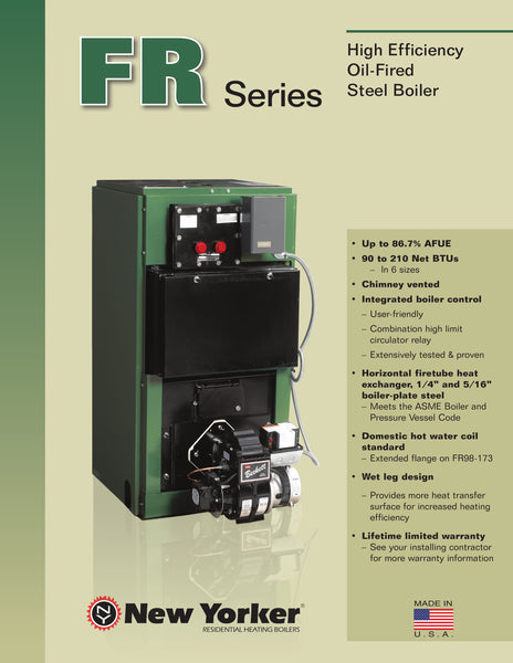 NEW YORKER FR SERIES STEEL OIL HEAT BOILER